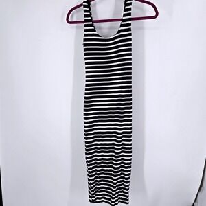 Bailey 44 Dress XS Black White Stripe Ruched Bodycon Asymmetrical Made in USA